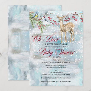 Invitation Oh Deer Woodland Animaux Baby shower par la poste