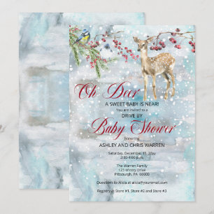 Invitation Oh Deer Woodland Animaux Conduire par Baby shower