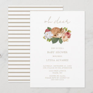 Invitation Oh Deer Woodland Baby shower  