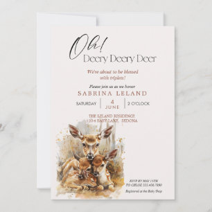 Invitation Oh Deery Deery Deer Triplés Baby Shower