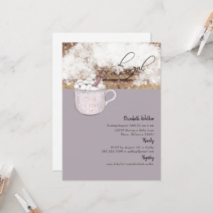 Invitation Oh Fille Chocolat Chaud Bébé Rustique Il Fait Froi