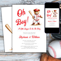 Oh garçon Baby shower de baseball mignon ours