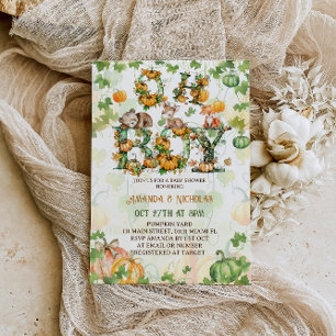 Invitation Oh garçon Citrouille & Woodland Animaux Baby showe