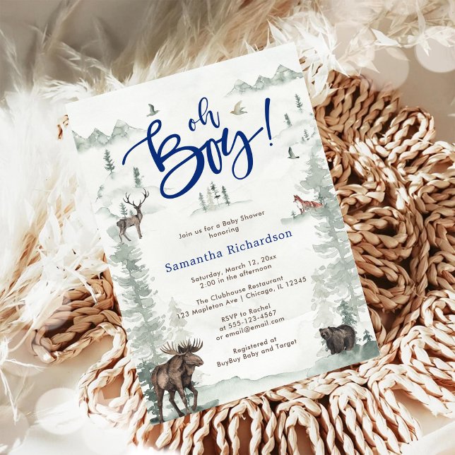 Invitation Oh Garçon Commençons l'Aventure Fête de Bébé en Fo (Créateur téléchargé)