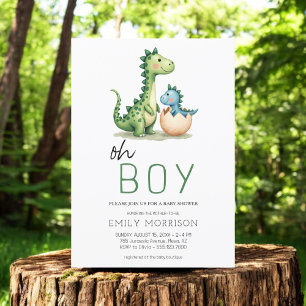 Invitation Oh garçon Dinosaur mignon bébé garçon douche