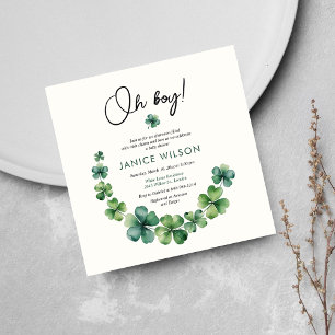 Invitation Oh garçon Lucky Charm Baby shower