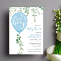 Oh garçon moderne eucalyptus bleu baby shower ball