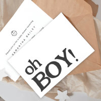 Oh Garçon moderne minimaliste Baby shower Invitati
