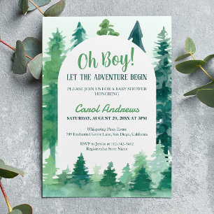 Invitation Oh Garçon ! Que l'Aventure Commence Baby Shower