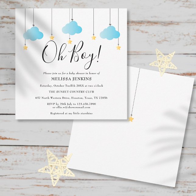 Invitation Oh Garçon Scintille Scintille Baby Shower / Baptêm (Créateur téléchargé)
