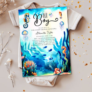 Invitation Oh garçon sous la mer Baby shower de l'Océan de Se