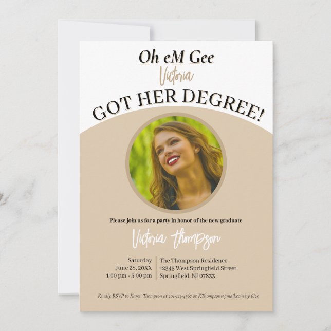 Invitation Oh Gee ils ont obtenu leur diplôme ! drôle Graduat (Devant)
