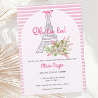 Oh La La French Paris Pink Girl Baby shower tendan
