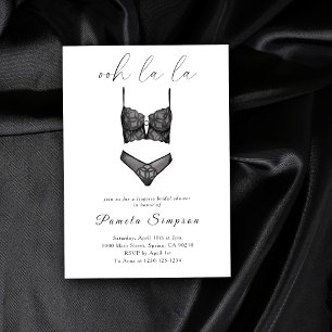 Invitation Oh la la Lingerie Enterrement de Vie de Jeune Fill