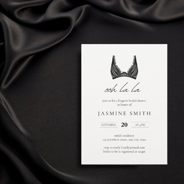 Invitation Oh la la Lingerie Fête des mariées Bra en dentelle (Créateur téléchargé)