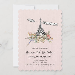 Invitation Oh La Paris Anniversaire parisien