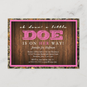 Invitation Oh le cerf commun, une petite daine est sur son