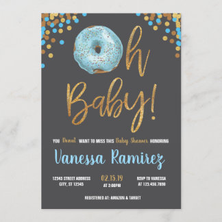 Invitation Oh, mon bébé, Baby shower de Donut saupoudrer l'in