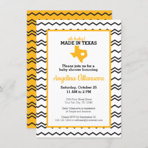 Invitation Oh mon bébé ! Chevron Fabriqué au Texas Douche