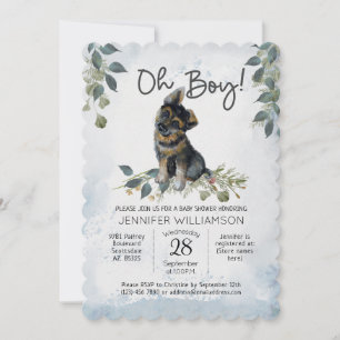 Invitation Oh mon Dieu ! Baby shower berger allemand