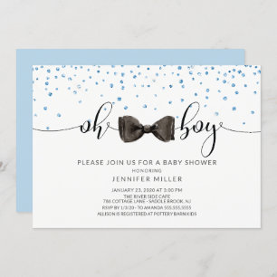 Invitation Oh mon Dieu ! Baby shower Bow Cravate Boys