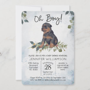Invitation Oh mon Dieu ! Baby shower Chien Chien Chien Chien 