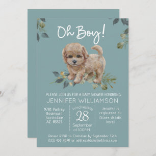 Invitation Oh mon Dieu ! Baby shower chien mignon Labradoodle
