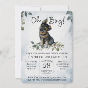 Invitation Oh mon Dieu ! Baby shower d'aquarelle moderne pour