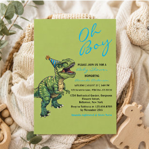 Invitation Oh mon Dieu ! Baby shower Dinosaur