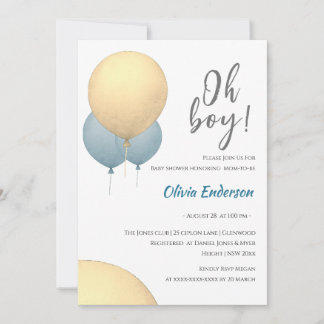 Invitation Oh mon dieu ! Bébé ballon est invité !
