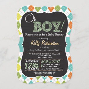 Invitation Oh mon Dieu ! Chalkboard look Baby shower Invitati