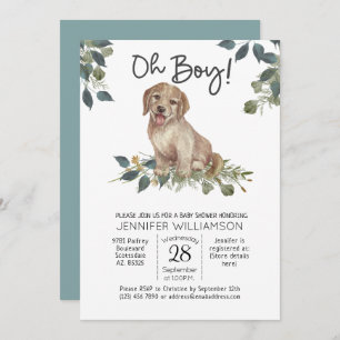 Invitation Oh mon Dieu ! Chien de Chien Baby shower d'aquarel