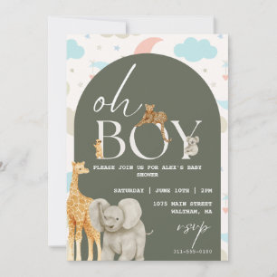 Invitation Oh mon Dieu ! Safari Animaux Baby shower Invitatio