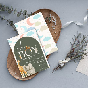 Invitation Oh mon Dieu ! Safari Animaux Baby shower Invitatio
