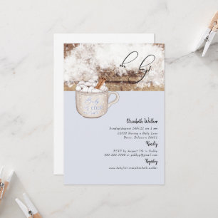 Invitation Oh mon garçon Chocolat chaud Bébé rustique Il fait