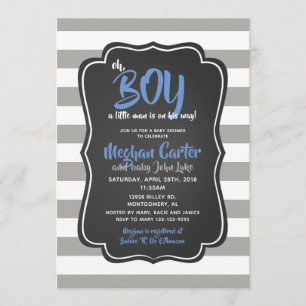 Invitation Oh mon garçon un petit Baby shower Homme Blue Invi