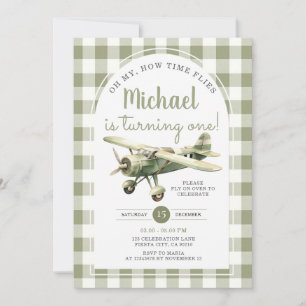 Invitation Oh My Comment voler Avion Anniversaire Vert En vic