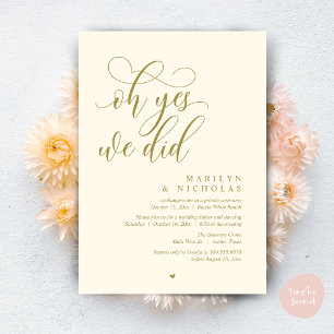 Invitation Oh oui, nous l'avons fait, dîner de mariage en fui