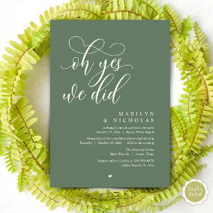 Invitation Oh oui, nous l'avons fait, dîner de mariage en fui