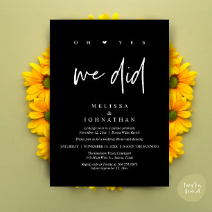 Invitation Oh oui, nous l'avons fait, dîner d'élopement de ma