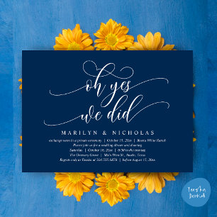 Invitation Oh Oui, nous l'avons fait, Dîner Mariage moderne e