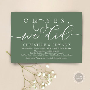 Invitation Oh Oui, Nous L'Avons Fait, Dîner Romantique De Fui