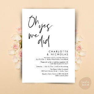 Invitation Oh Oui, Nous L'Avons Fait, Mariage Dinner Party Ca