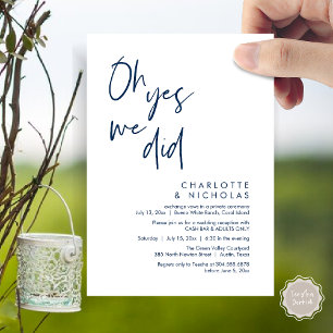 Invitation Oh Oui, Nous L'Avons Fait, Mariage Dinner Party Ca