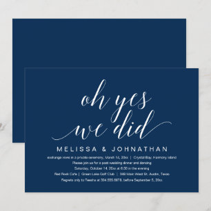 Invitation Oh Oui, Nous L'Avons Fait, Mariage Elopement Party