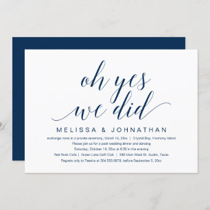 Invitation Oh Oui, Nous L'Avons Fait, Mariage Elopement Party