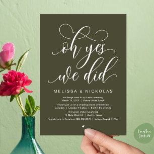 Invitation Oh oui, nous l'avons fait, Mariage Intime Romantiq