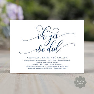 Invitation Oh Oui, Nous L'Avons Fait, Réception De Mariage Ro