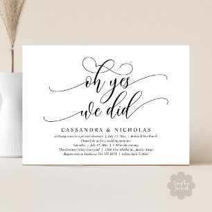 Invitation Oh Oui, Nous L'Avons Fait, Réception De Mariage Ro