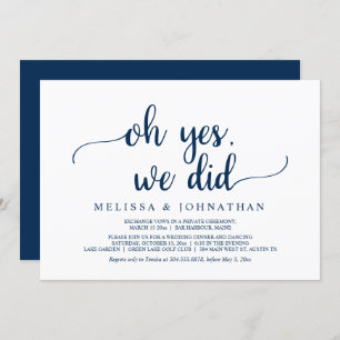 Invitation Oh Oui, Nous L'Avons Fait, Rustic Mariage Elopemen
